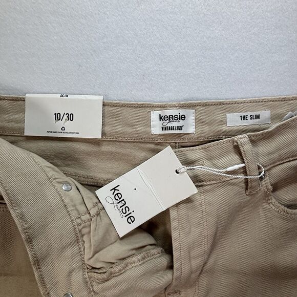 KENZIE Vintage Luxe Jeans THE SLIM Beige Raw Hem - Picture 9 of 11